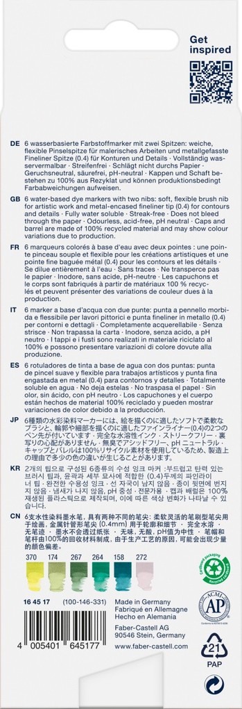 Weitere Ansicht: Faber-Castell Marker Goldfaber Aqua Dual Lettering Jungle 6er Set