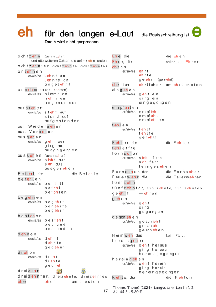 Weitere Ansicht: Langvokale | Günther Thomé, Dorothea Thomé