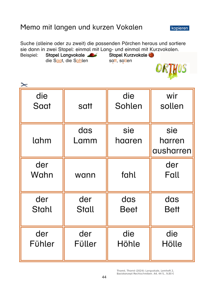 Weitere Ansicht: Langvokale | Günther Thomé, Dorothea Thomé