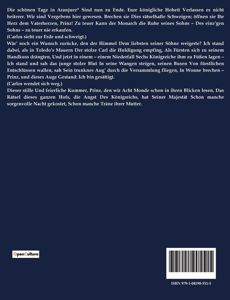 Weitere Ansicht: Don Carlos | Friedrich Schiller