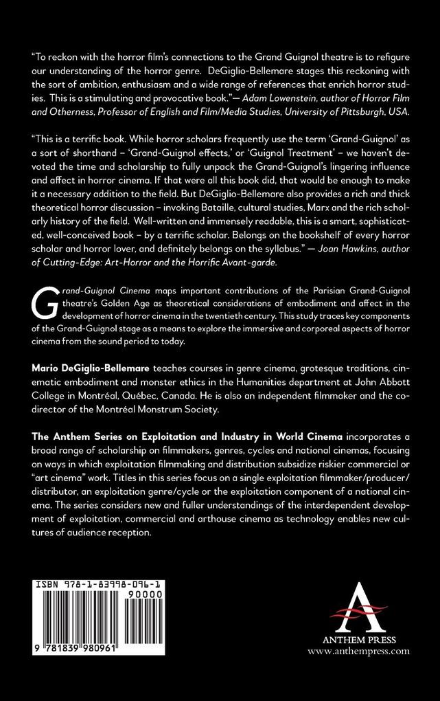 Weitere Ansicht: Grand-Guignol Cinema and the Horror Genre | Mario Degiglio-Bellemare