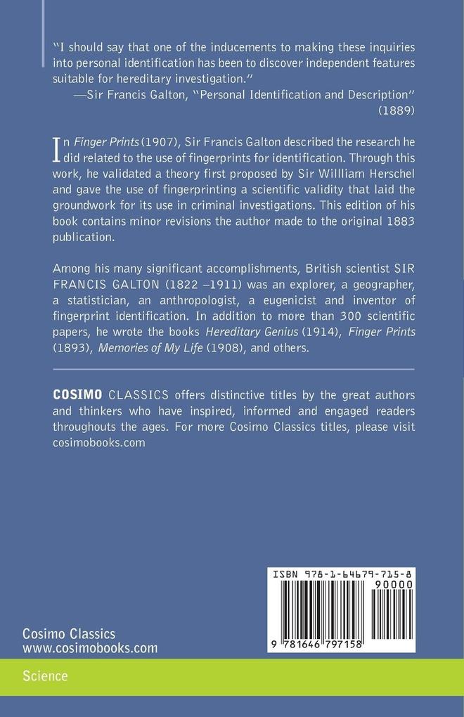 Weitere Ansicht: Finger Prints | Francis Galton