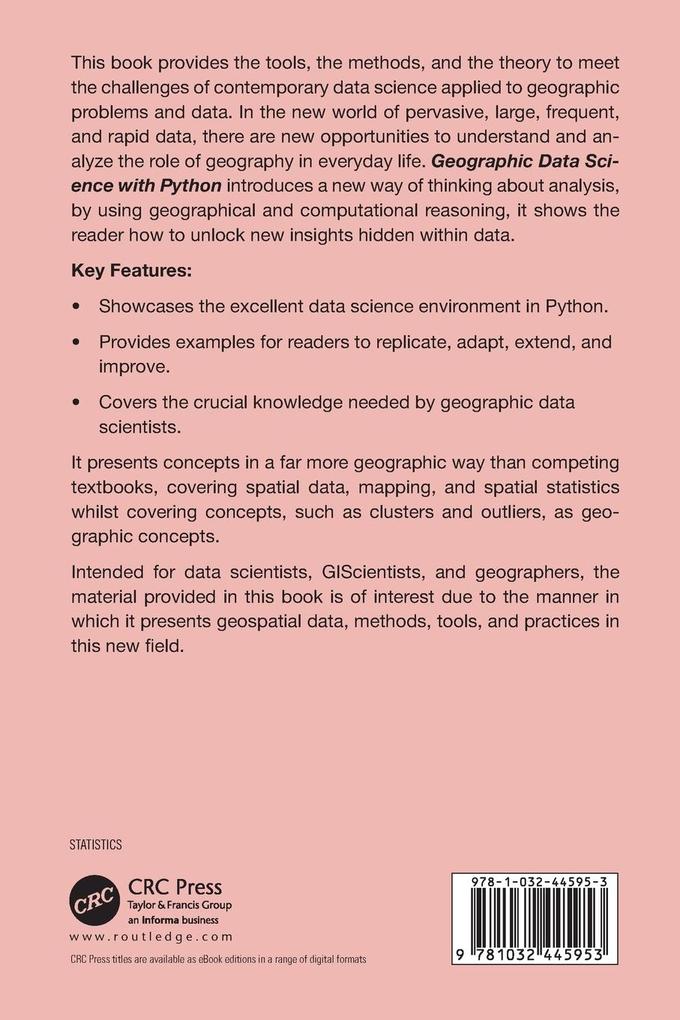Weitere Ansicht: Geographic Data Science with Python | Sergio Rey, Levi John Wolf, Dani Arribas-Bel