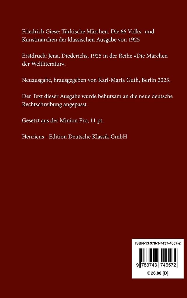 Weitere Ansicht: Türkische Märchen | Friedrich Giese