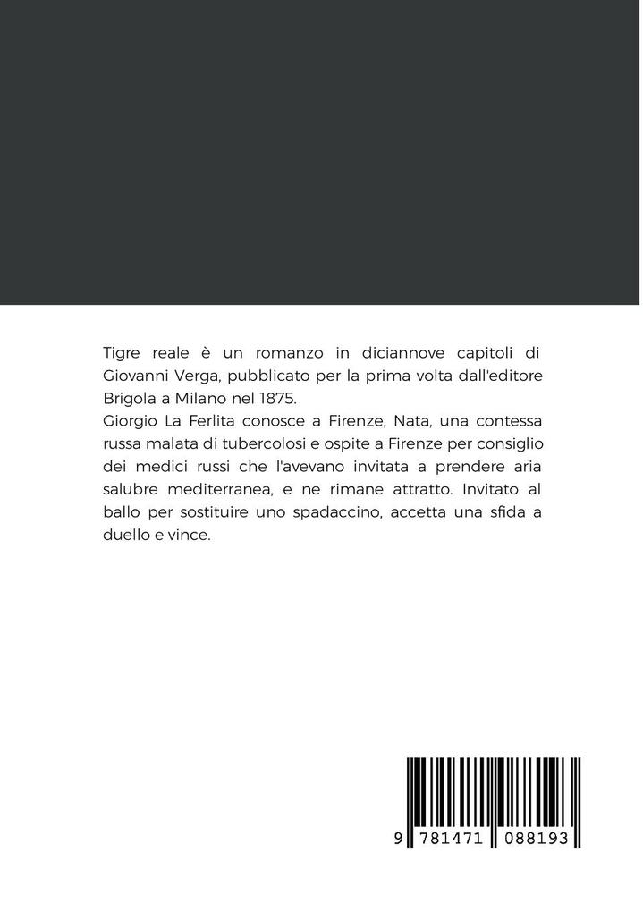 Weitere Ansicht: Tigre Reale | Giovanni Verga
