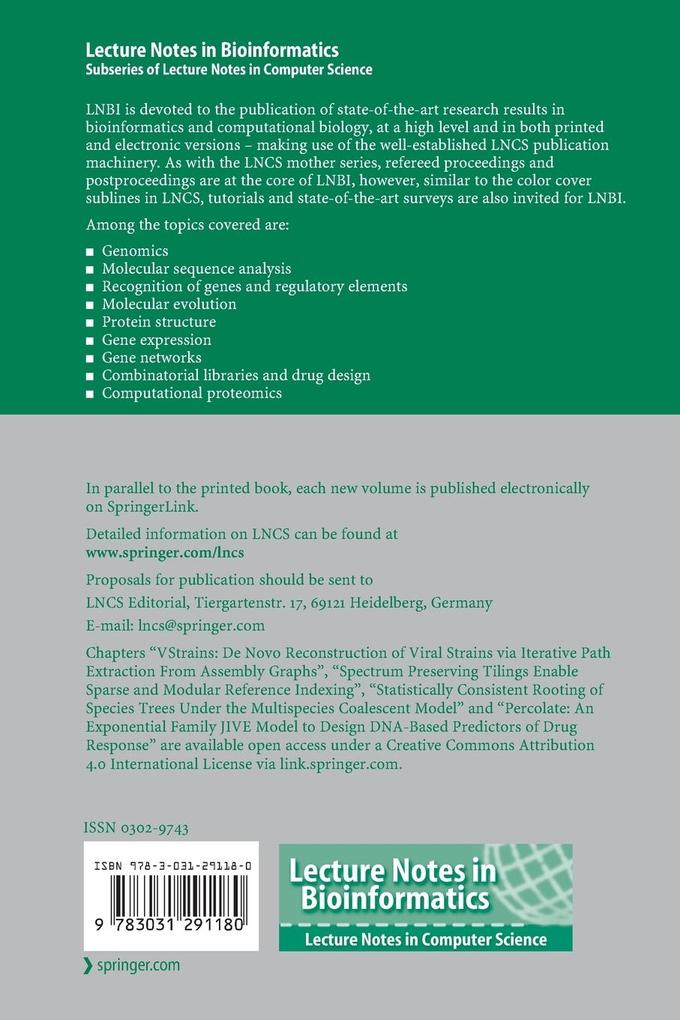 Weitere Ansicht: Research in Computational Molecular Biology