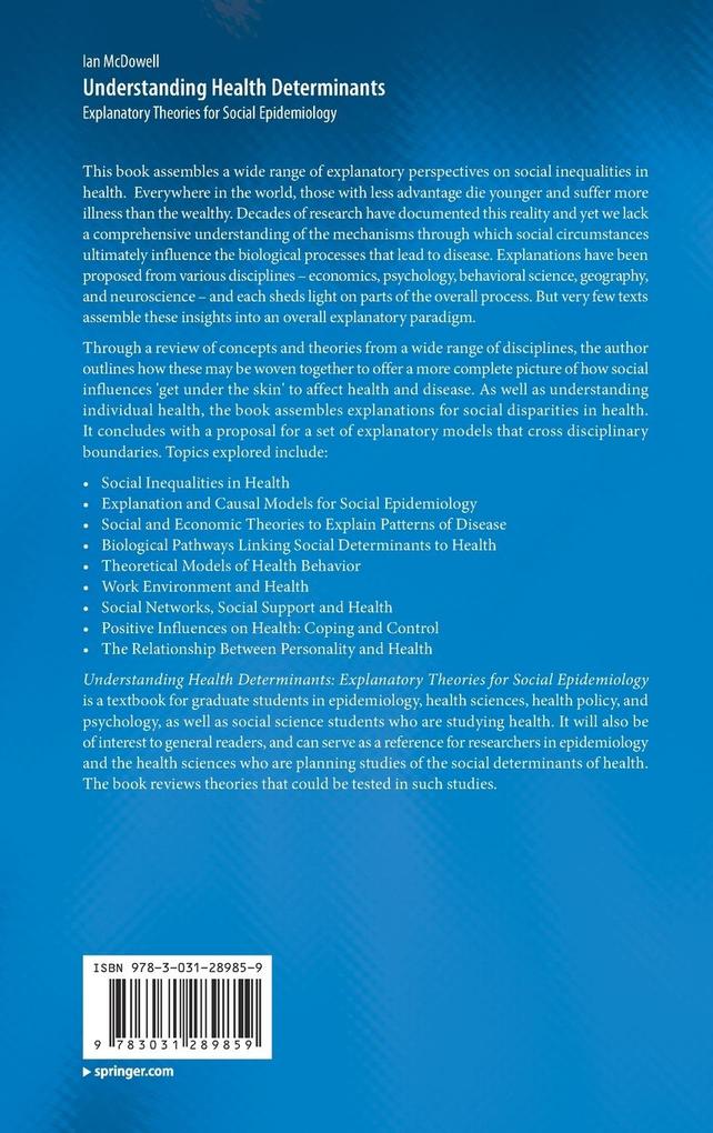 Weitere Ansicht: Understanding Health Determinants | Ian McDowell