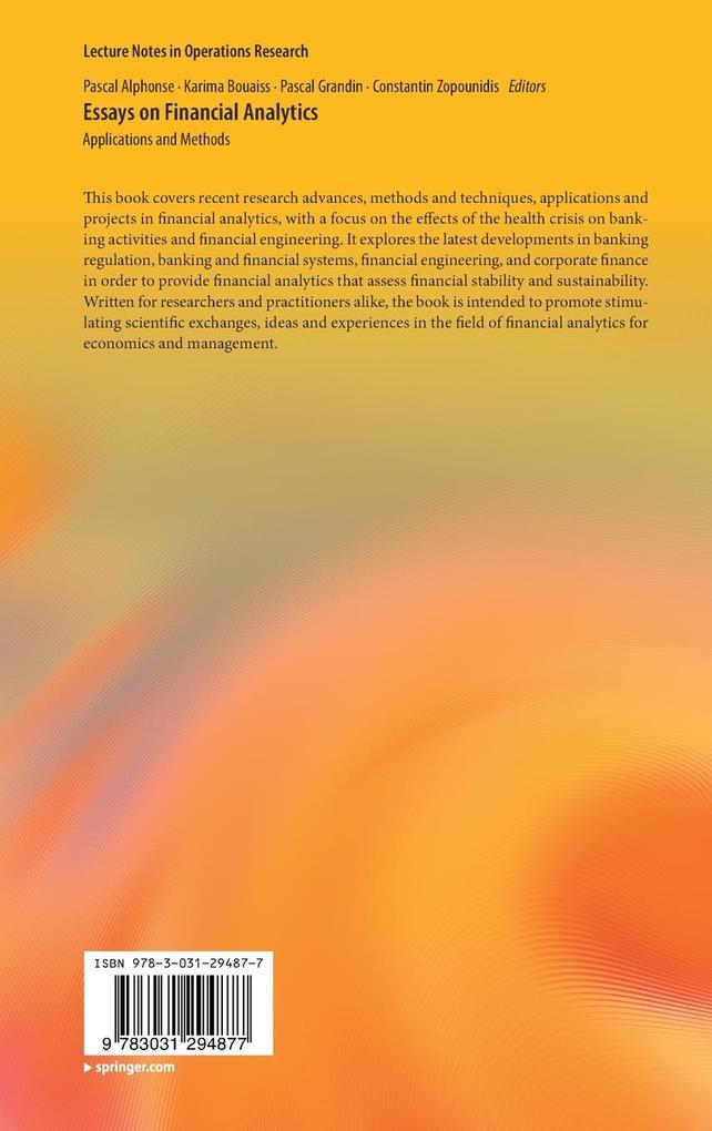 Weitere Ansicht: Essays on Financial Analytics