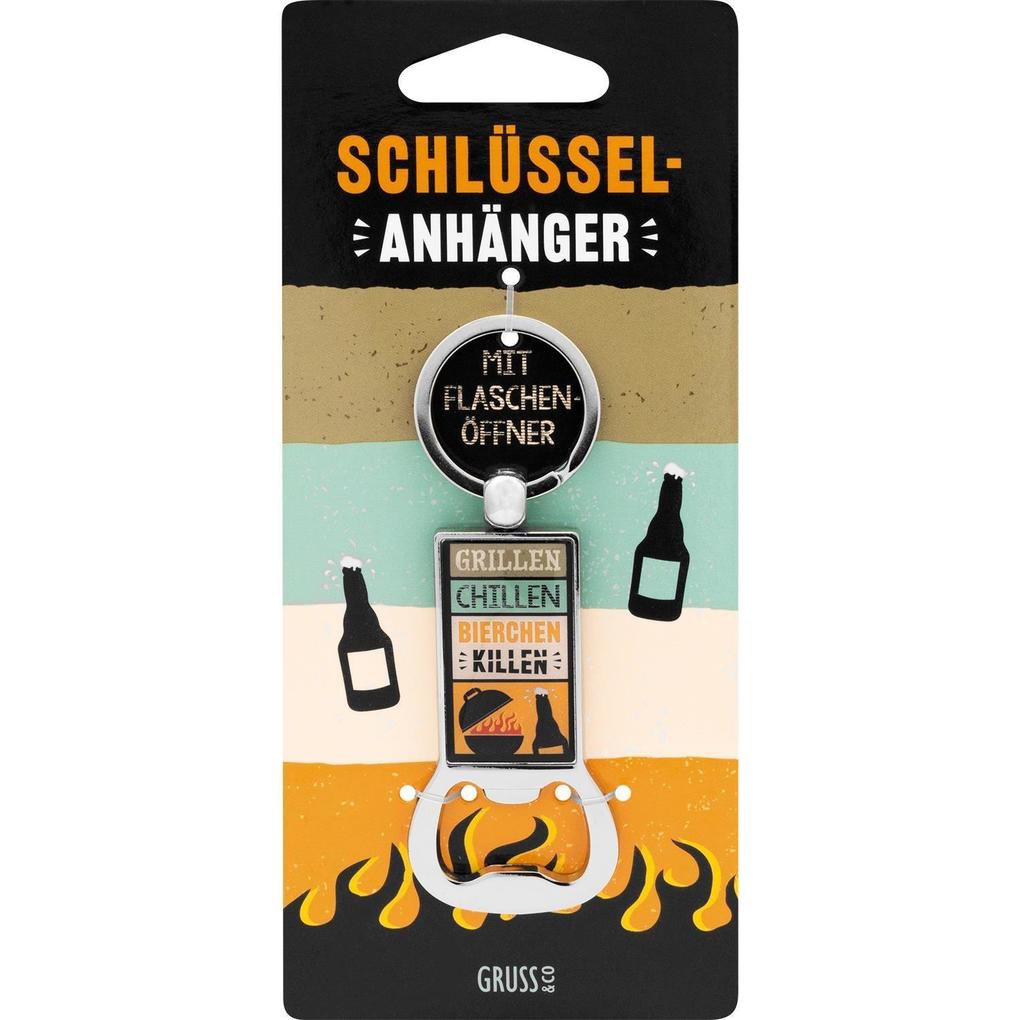 Weitere Ansicht: GRUSS & CO Flaschenöffner Motiv "Grillen, Chillen, Bierchen killen"