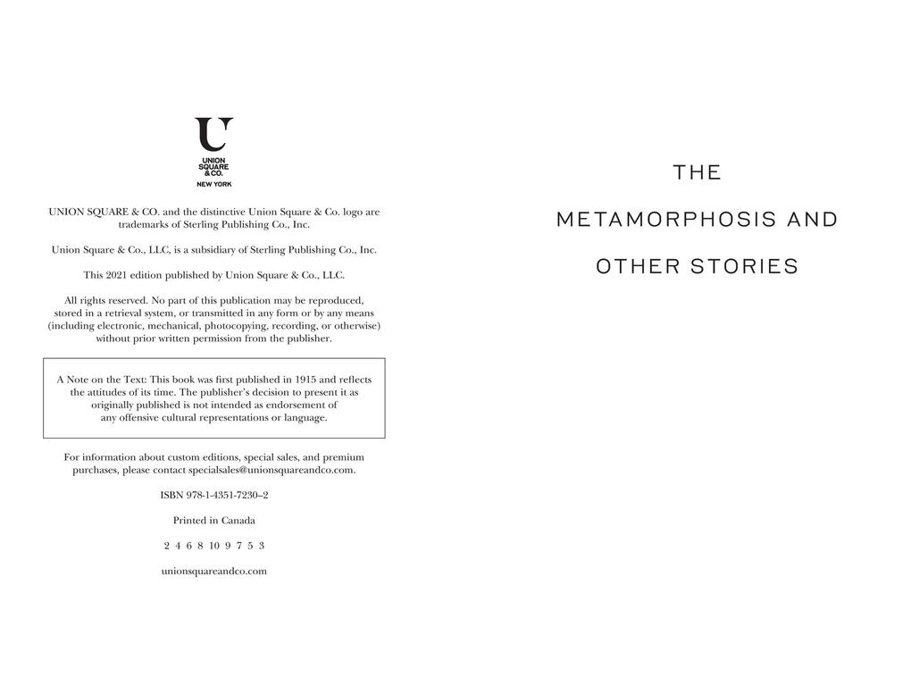 Weitere Ansicht: The Metamorphosis and Other Stories | Franz Kafka