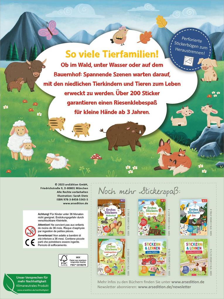 Weitere Ansicht: Erstes Stickern - Tierkinder