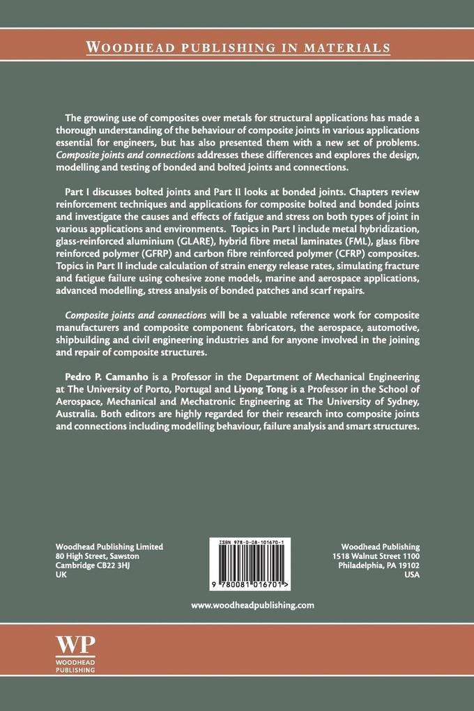 Weitere Ansicht: Composite Joints and Connections | Pedro P. Camanho, Liyong Tong