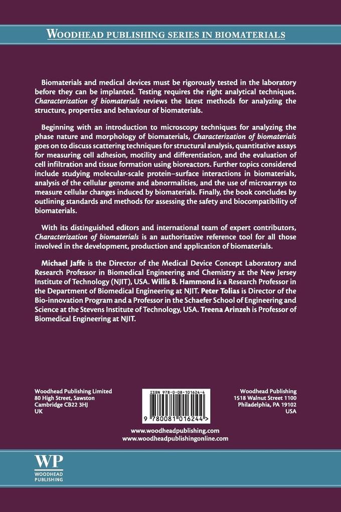 Weitere Ansicht: Characterization of Biomaterials
