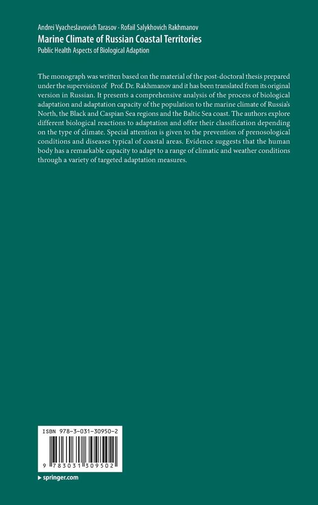 Weitere Ansicht: Marine Climate of Russian Coastal Territories | Andrei Vyacheslavovich Tarasov, Rofail Salykhovich Rakhmanov