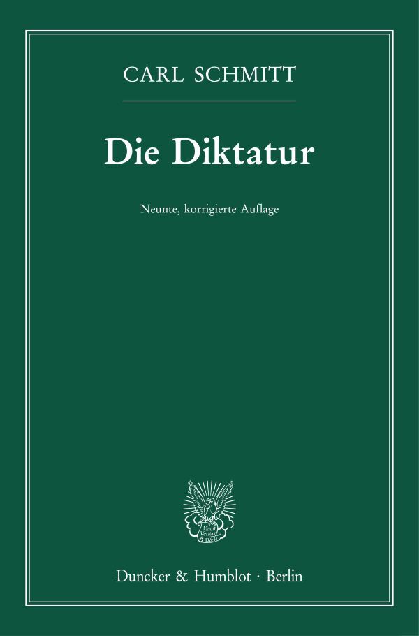 Produktbild: Die Diktatur. | Carl Schmitt