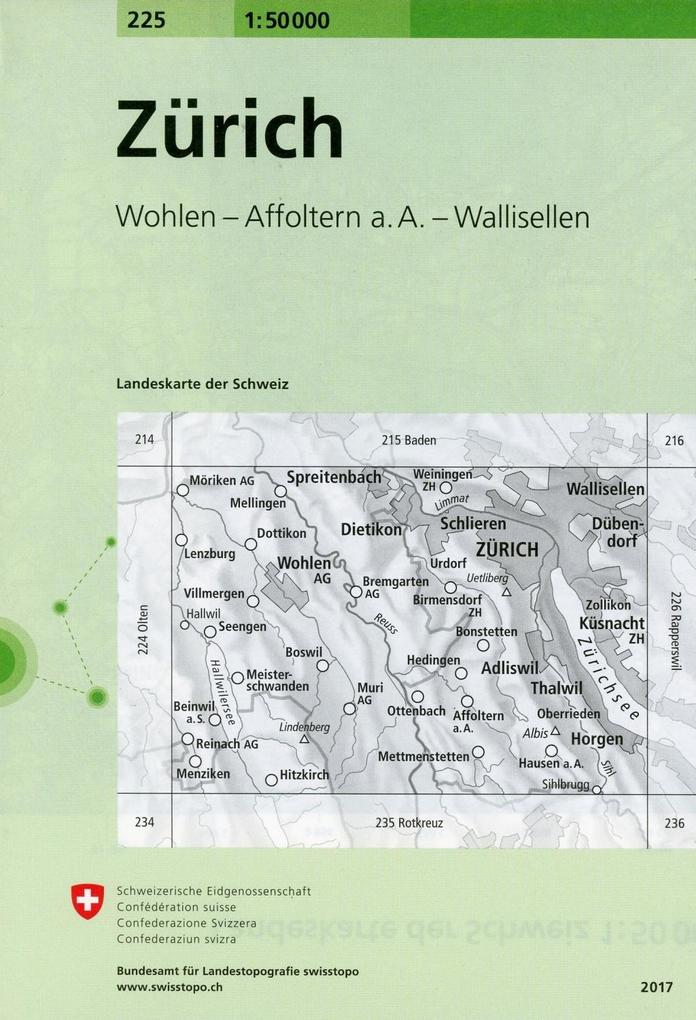 Produktbild: Landeskarte der Schweiz Zürich