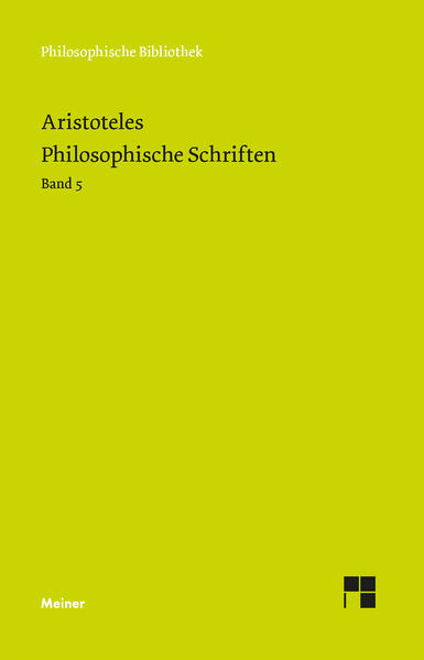 Produktbild: Philosophische Schriften. Band 5 | Aristoteles