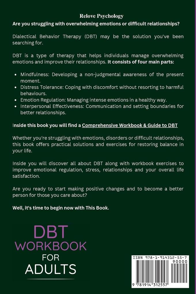 Weitere Ansicht: DBT Workbook for Adults | Relove Psychology
