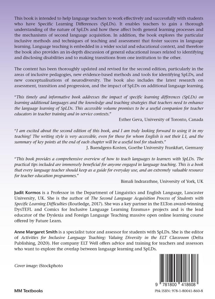 Weitere Ansicht: Teaching Languages to Students with Specific Learning Differences | Judit Kormos, Anne Margaret Smith