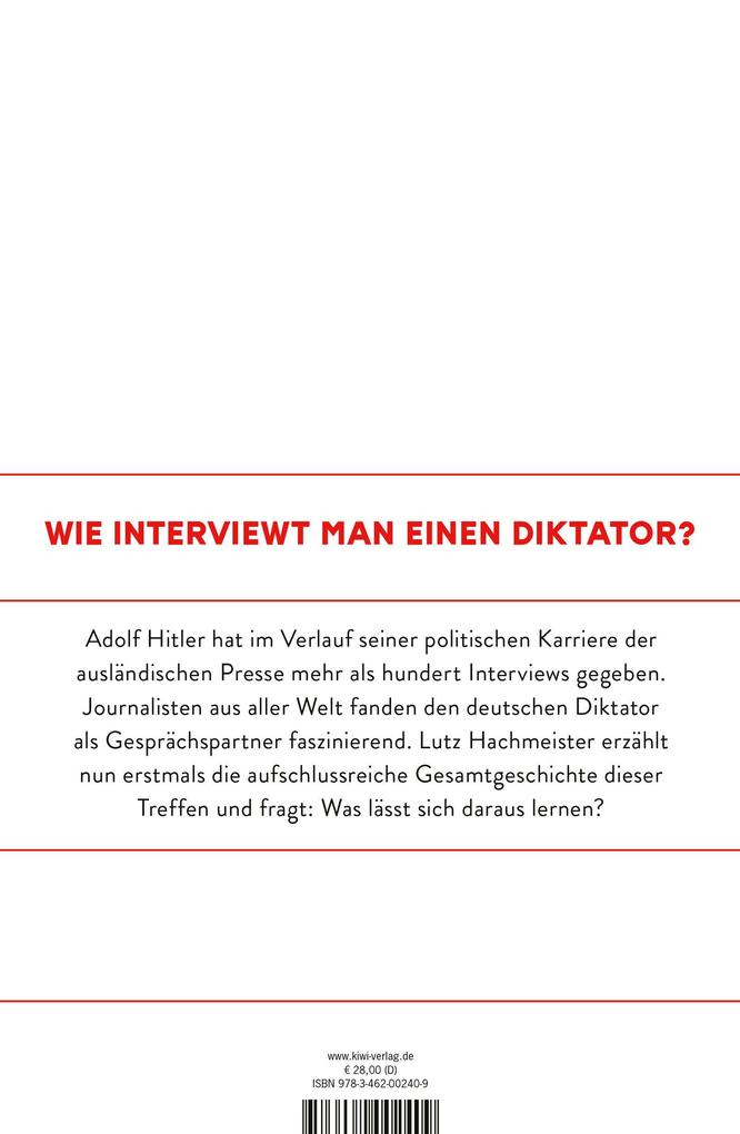 Weitere Ansicht: Hitlers Interviews | Lutz Hachmeister