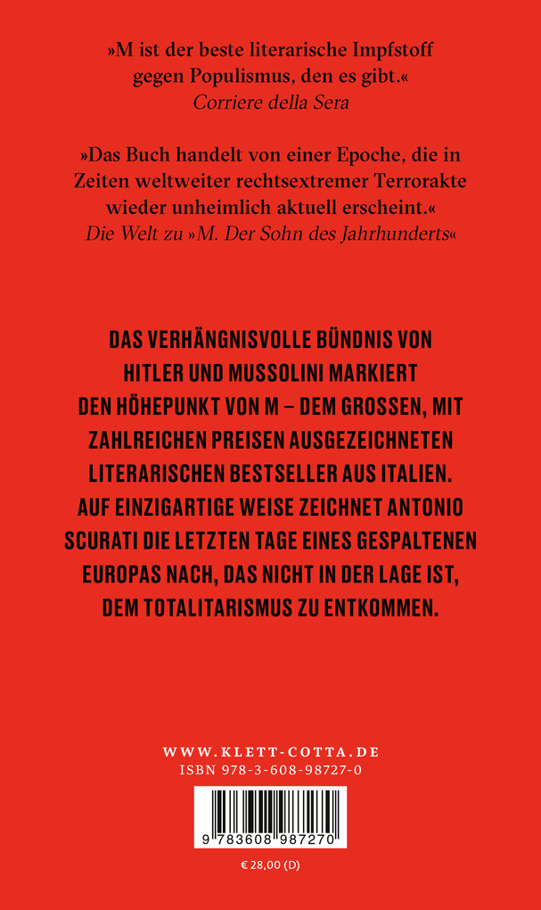 Weitere Ansicht: M. Die letzten Tage von Europa | Antonio Scurati