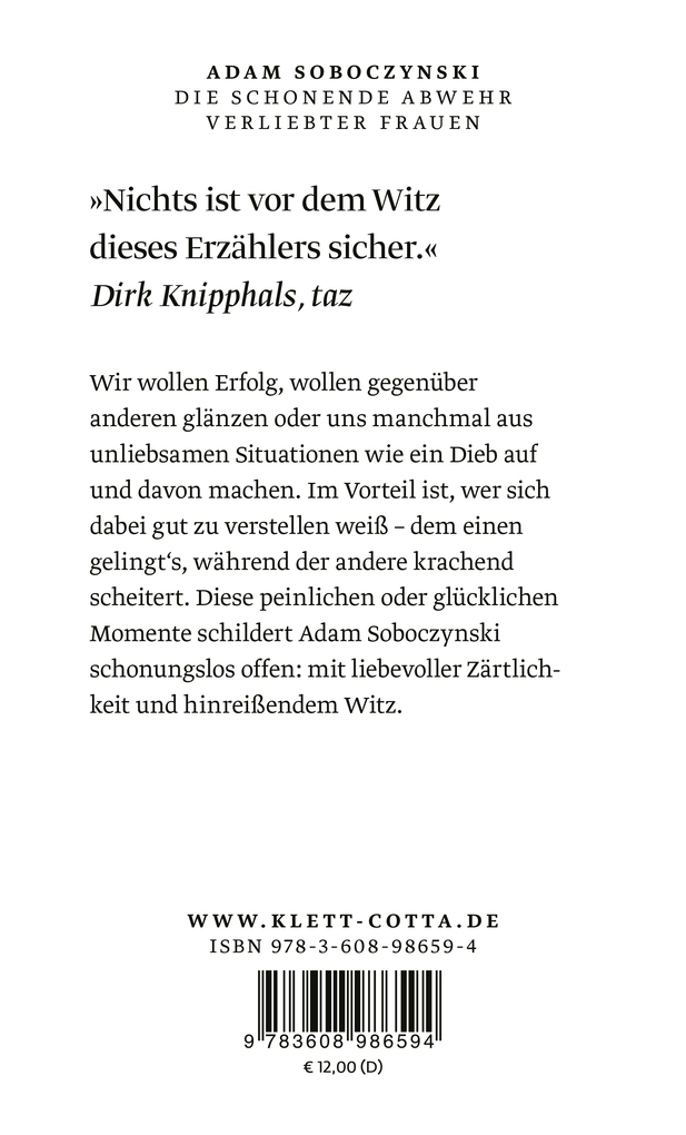 Weitere Ansicht: Die schonende Abwehr verliebter Frauen | Adam Soboczynski