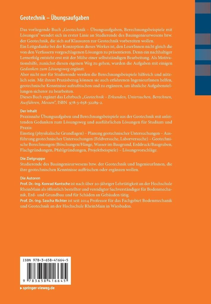 Weitere Ansicht: Geotechnik - Übungsaufgaben | Konrad Kuntsche, Sascha Richter