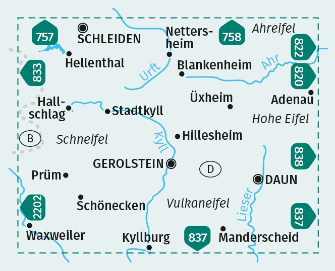Weitere Ansicht: KOMPASS Wanderkarte 836 Schneifel, Ahreifel, Schleiden, Prüm, Daun, Eifelsteig 1:50.000