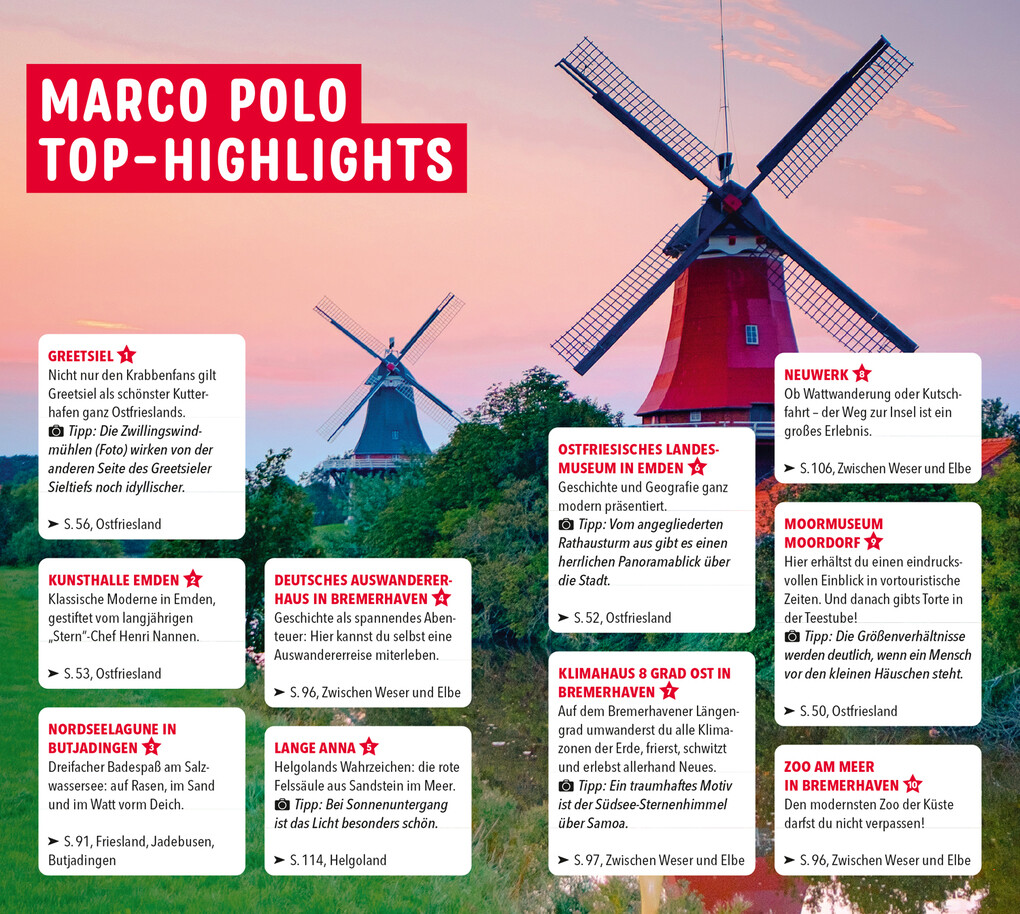 Weitere Ansicht: MARCO POLO Reiseführer Ostfriesland, Nordseeküste Niedersachsen, Helgoland | Maria Berentzen, Klaus Bötig