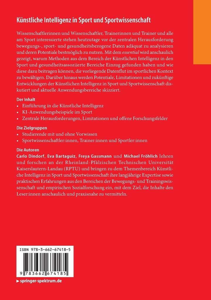 Weitere Ansicht: Künstliche Intelligenz in Sport und Sportwissenschaft | Carlo Dindorf, Eva Bartaguiz, Freya Gassmann, Michael Fröhlich