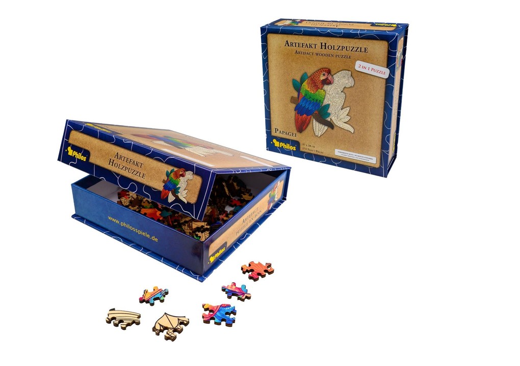 Produktbild: Philos 9082 - Artefakt Holzpuzzle 2in1 Papagei