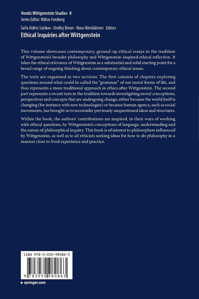 Weitere Ansicht: Ethical Inquiries after Wittgenstein