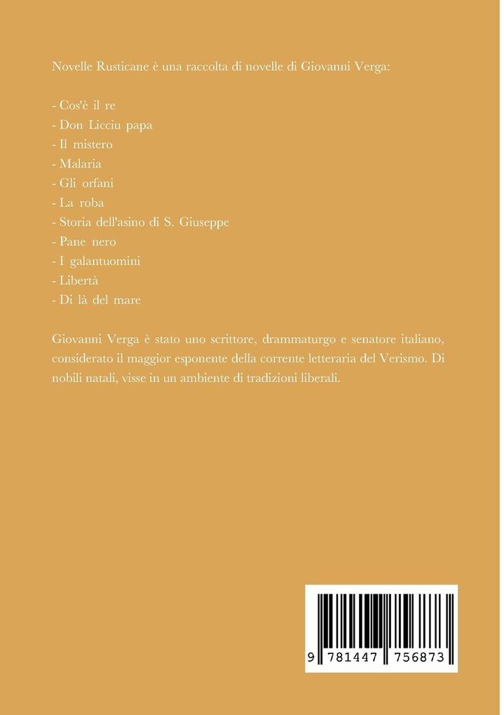 Weitere Ansicht: NOVELLE RUSTICANE | Giovanni Verga