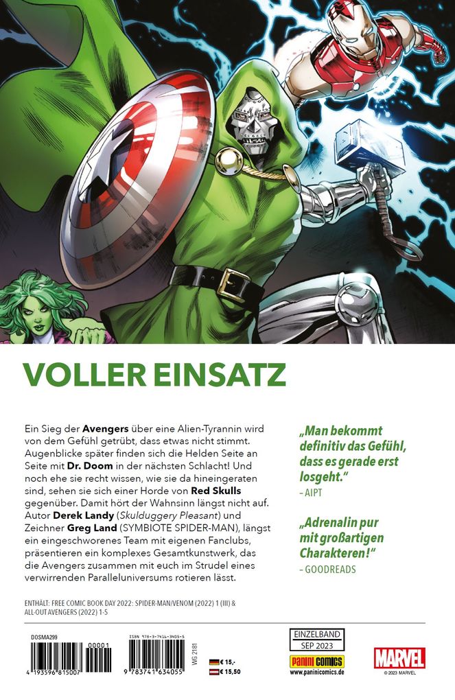 Weitere Ansicht: Avengers: Aufs Ganze | Derek Landy, Greg Land