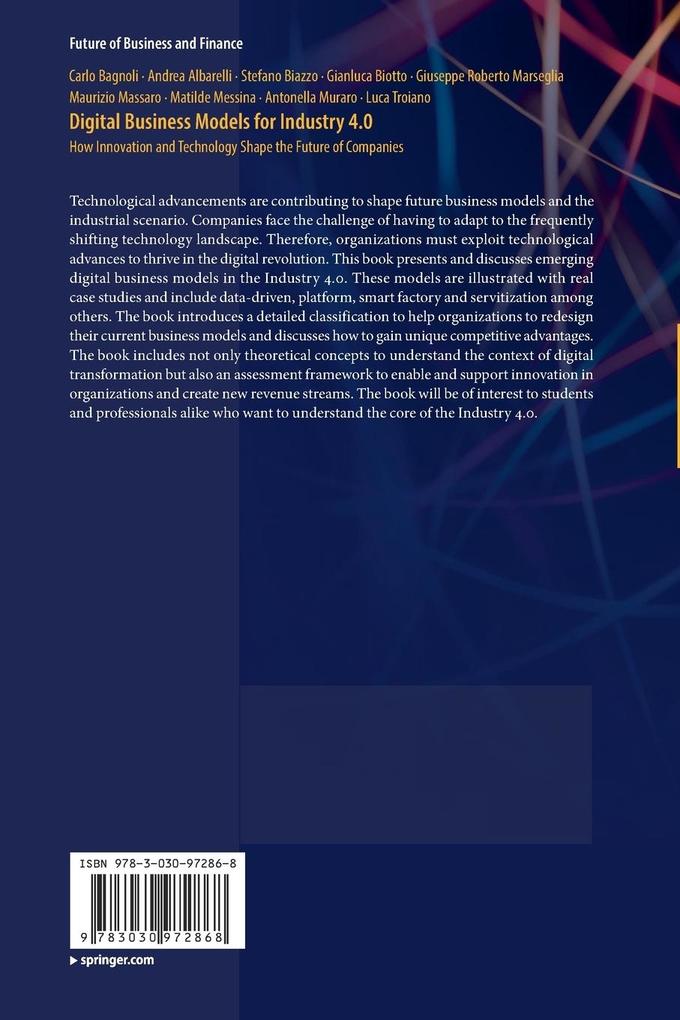 Weitere Ansicht: Digital Business Models for Industry 4.0 | Carlo Bagnoli, Andrea Albarelli, Stefano Biazzo, Gianluca Biotto, Giuseppe Roberto Marseglia