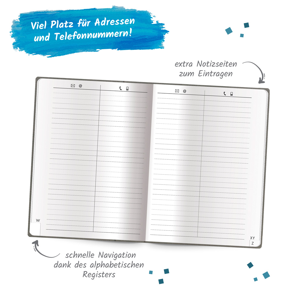 Weitere Ansicht: Trötsch Adressbuch Soft Touch A5 Anthrazit