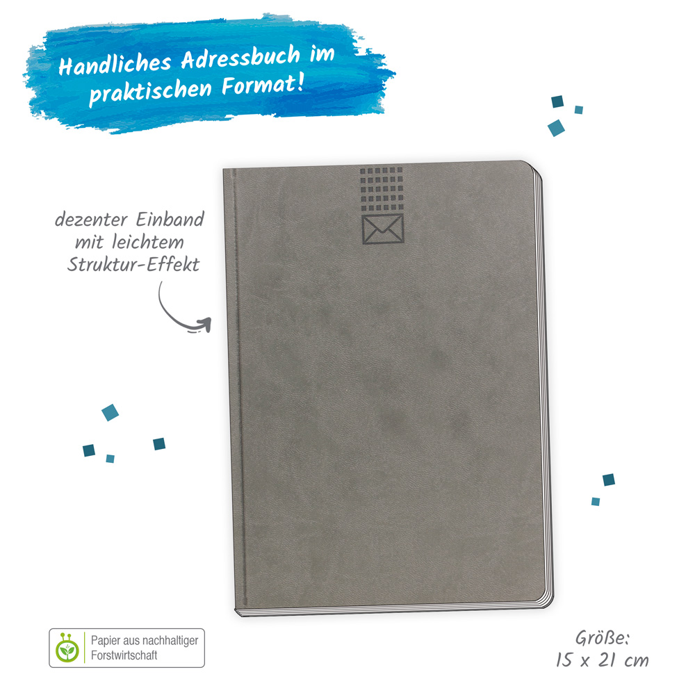 Weitere Ansicht: Trötsch Adressbuch Soft Touch A5 Anthrazit