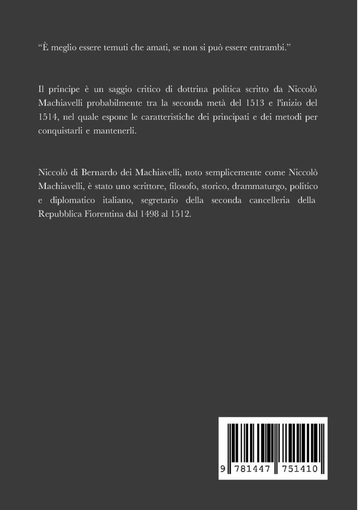 Weitere Ansicht: Il principe | Niccolò Machiavelli