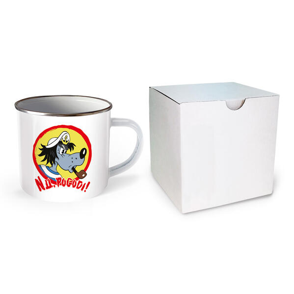 Produktbild: Trötsch Tasse Hase & Wolf Nu pogodi Nu pagadi Emaillebecher Wolf als Seemann