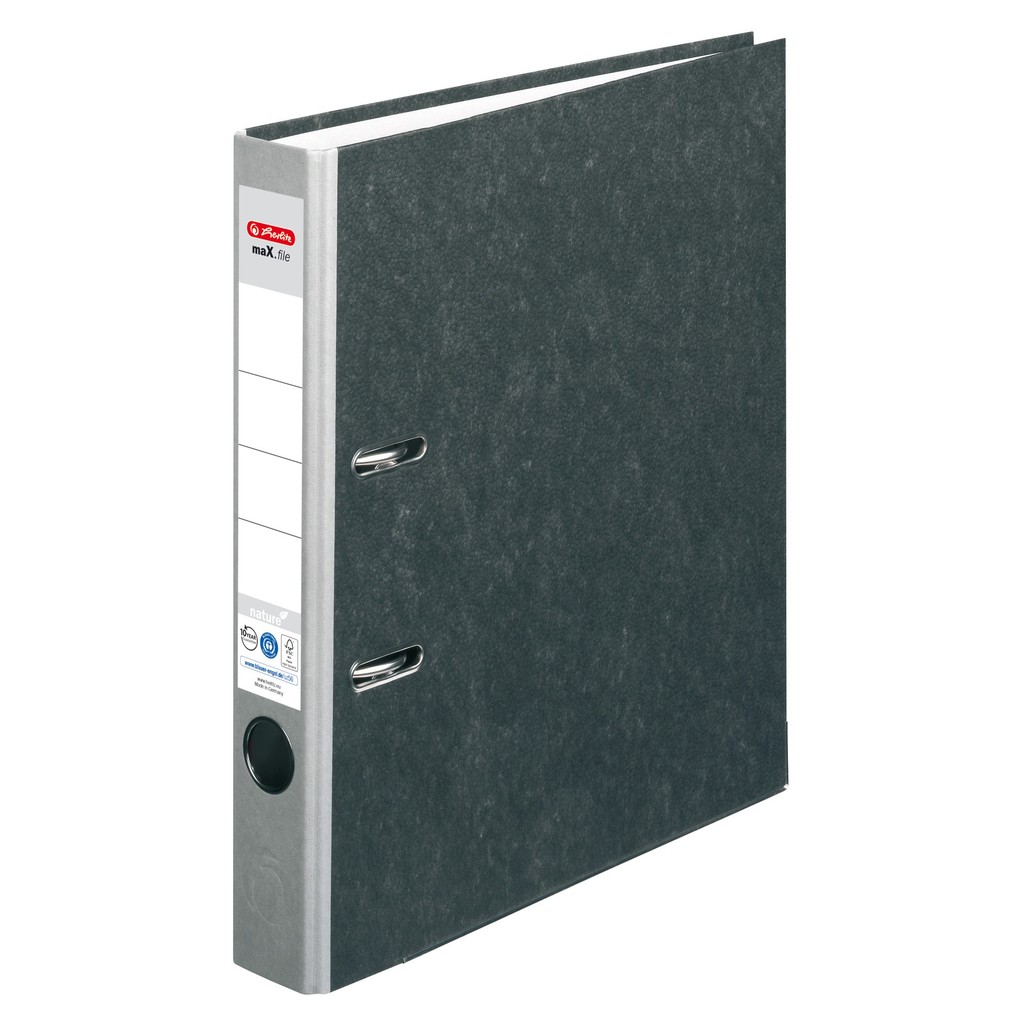 Produktbild: Herlitz Ordner maX.file nature A4 5cm grau