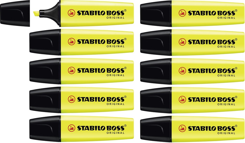 Produktbild: STABILO Textmarker, BOS ORIGINAL gelb, 10er Pack