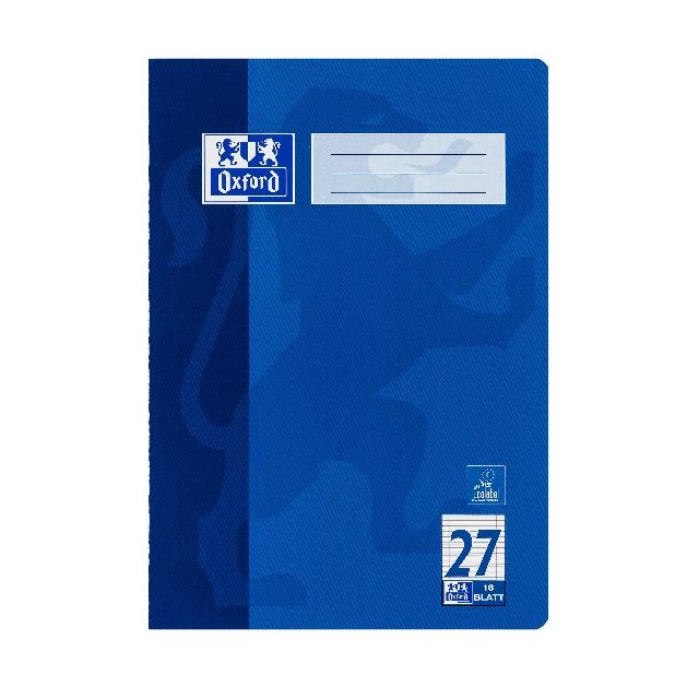 Produktbild: OXFORD Schulheft A4, 16 Blatt, Lineatur 27 (liniert mit Rand links und rechts), 90 g/m²