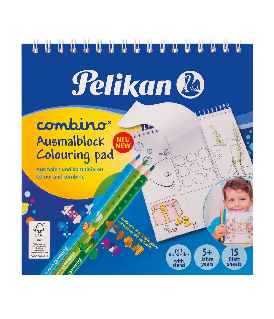 Produktbild: Pelikan Spiral Malblock Combino 15x15cm Tiermotive