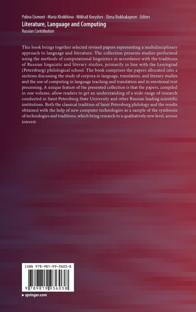 Weitere Ansicht: Literature, Language and Computing