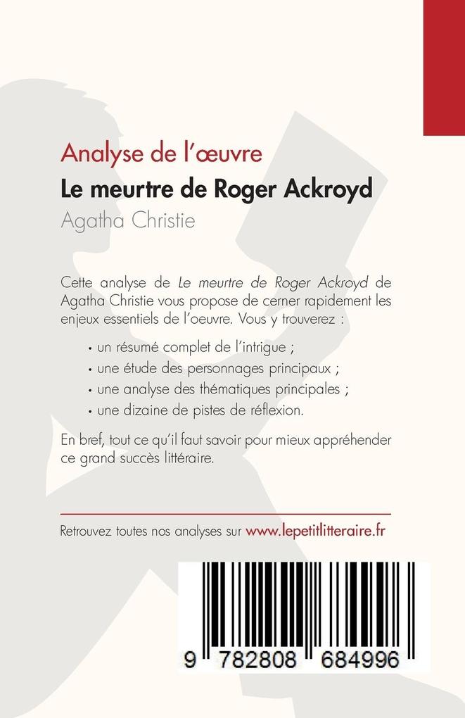 Weitere Ansicht: Le meurtre de Roger Ackroyd de Agatha Christie (Analyse de l'uvre) | Anna Scriven