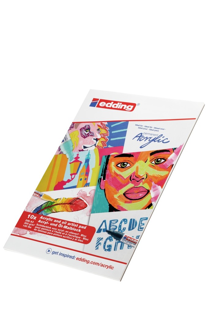 Weitere Ansicht: edding 30010 Acryl- und Ölmalblock A3 10 Blatt weiß