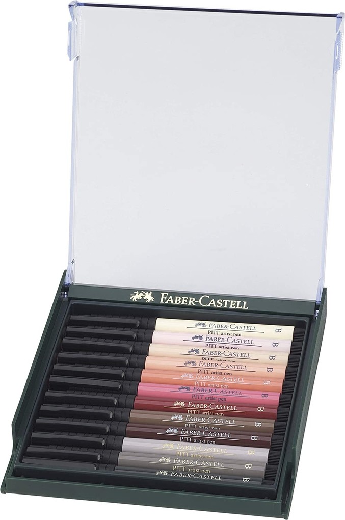 Weitere Ansicht: Faber-Castell Tuschestift PITT Artist Pen Brush 12er Set Hauttöne