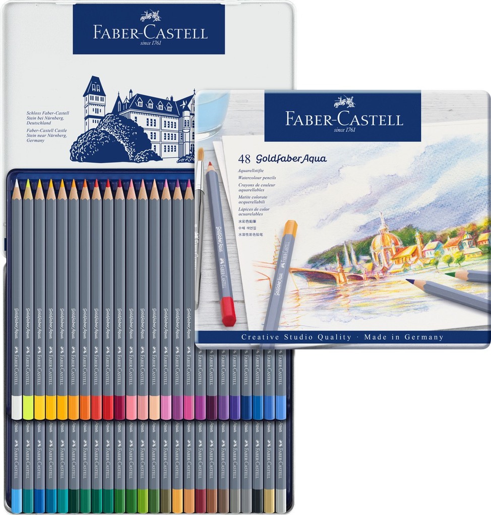 Weitere Ansicht: Faber-Castell Aquarellstifte Goldfaber Aqua, 48er Set Metalletui