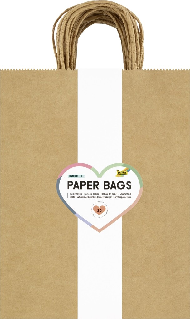 Weitere Ansicht: Folia Papiertüten, Geschenktüten 125g/m² Kraftpapier, 20 Stück natur