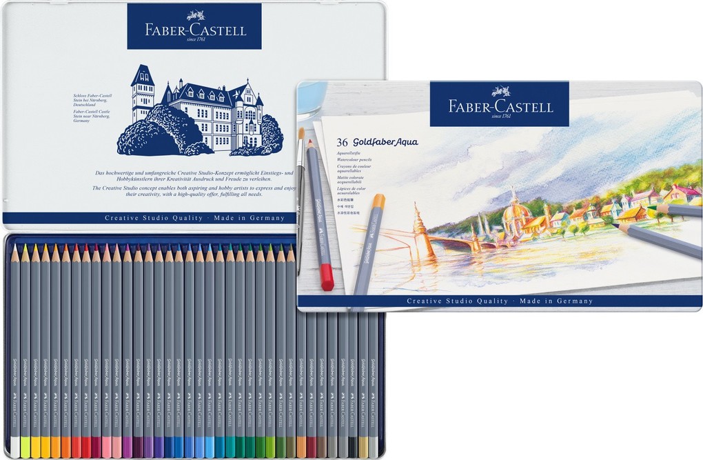 Weitere Ansicht: Faber-Castell Aquarellstifte Goldfaber Aqua, 36er Set Metalletui